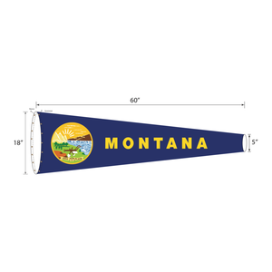 Montana flag heavy duty windsock with full color print. Fire and water resistant