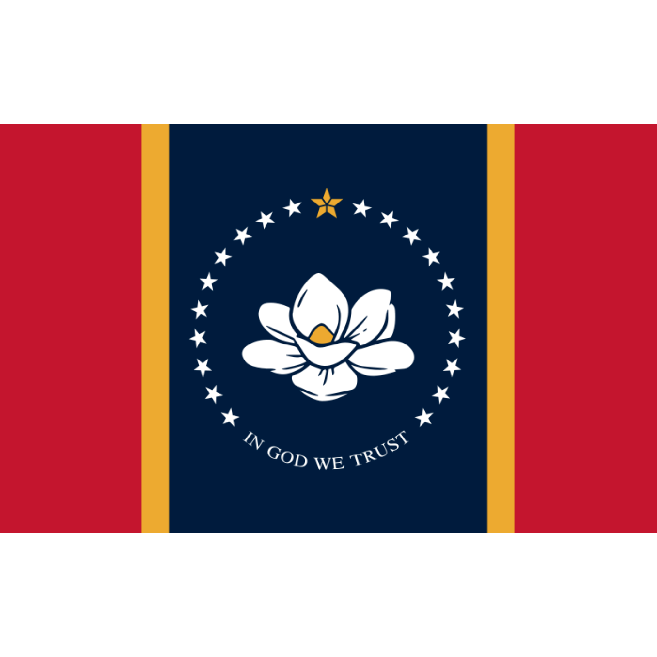 State of New Magnolia Mississippi Flag - lightweight knitted polyester  - The Custom Windsock Company