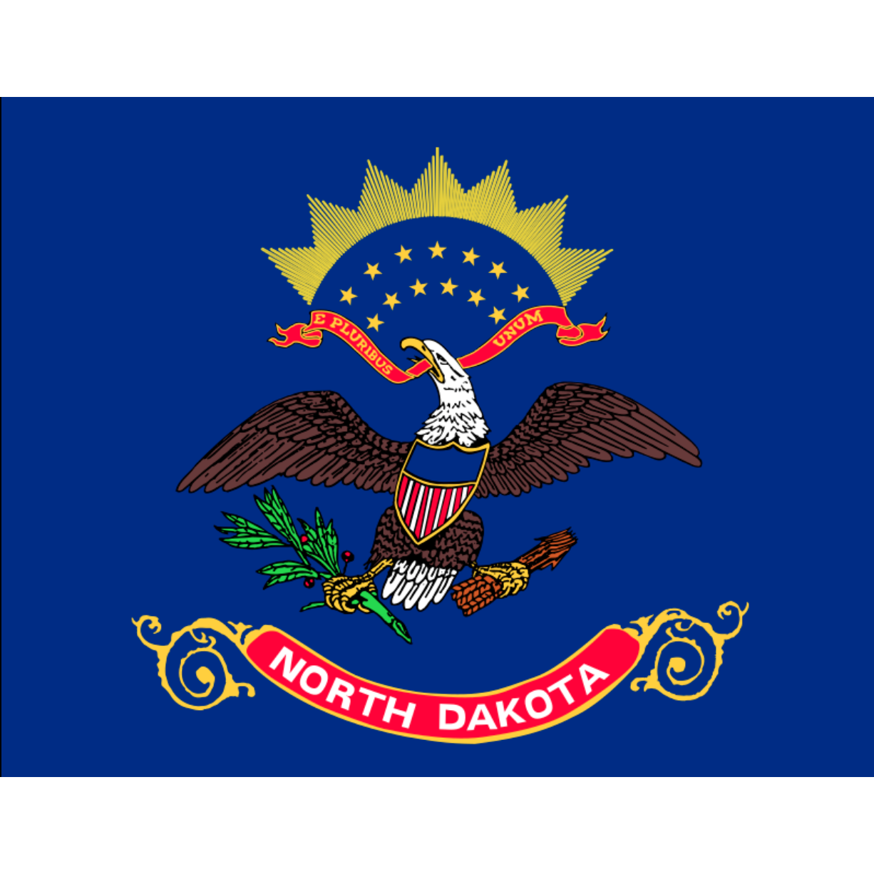 State Flag of North Dakota lightweight knitted polyester  with the Custom windsock Company