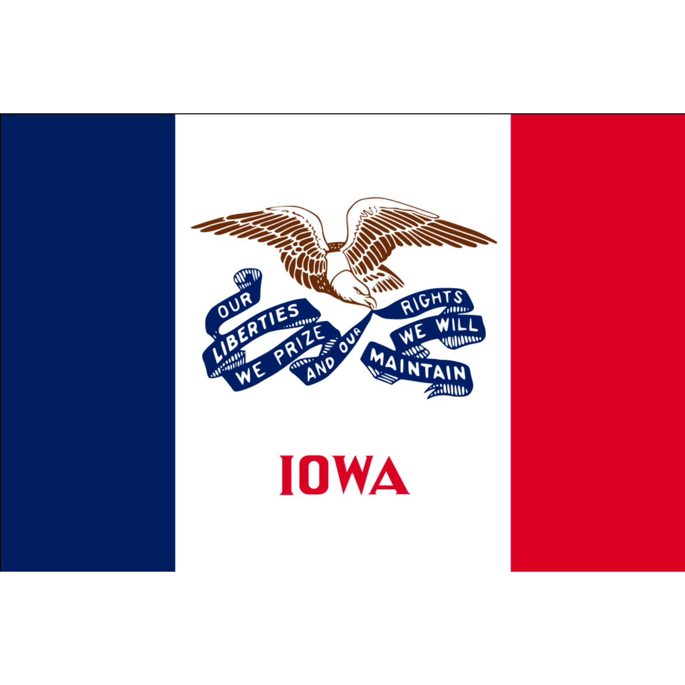 Flag of Iowa State Flag made by the Custom Windsock Company lightweight knitted polyester 