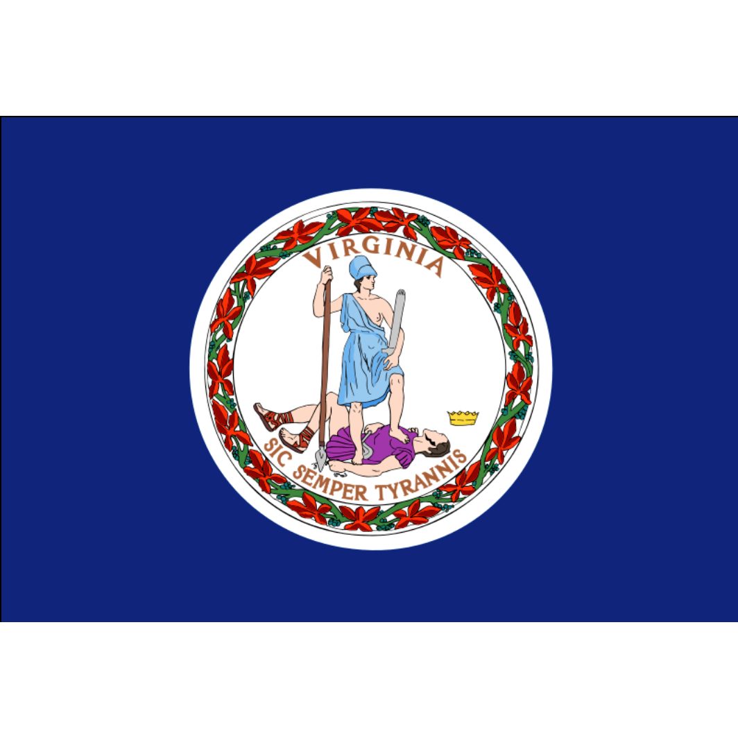 State of Virginia Flag Lightweight Knitted Polyester  made by the Custom windsock Co,