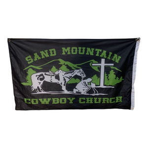 Double sided custom printed rodeo flag