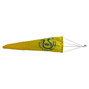 Lightweight custom printed tennis court windsocks. Print your court, club or sponsor's logo in full color